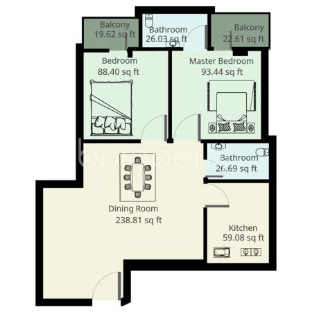 2 Bedrooms Residential Properties for Sale